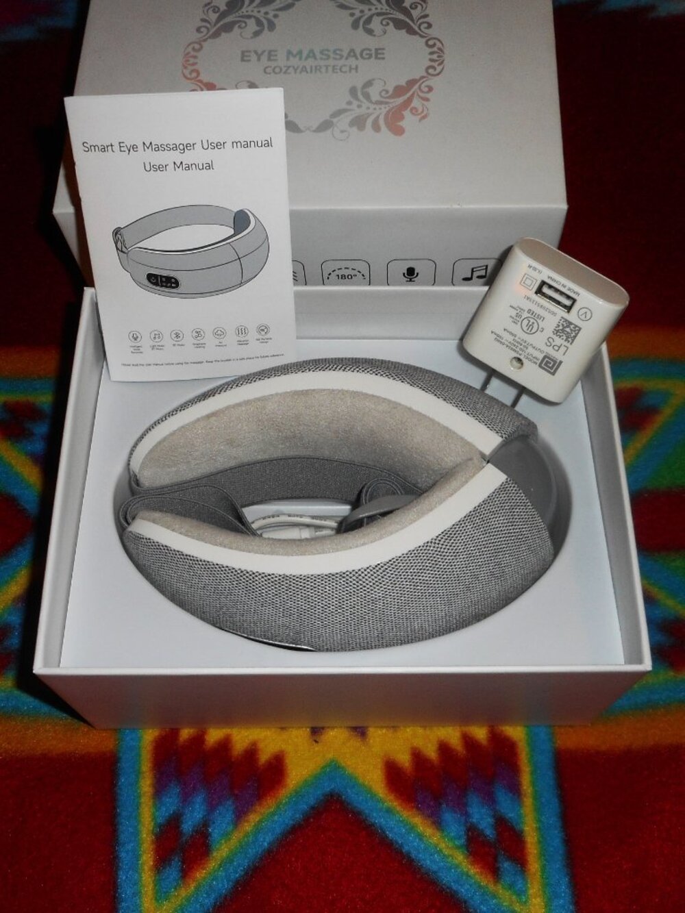 Cozyairtech Smart Eye Massager Heat Pressure Music Heat Compress Shock